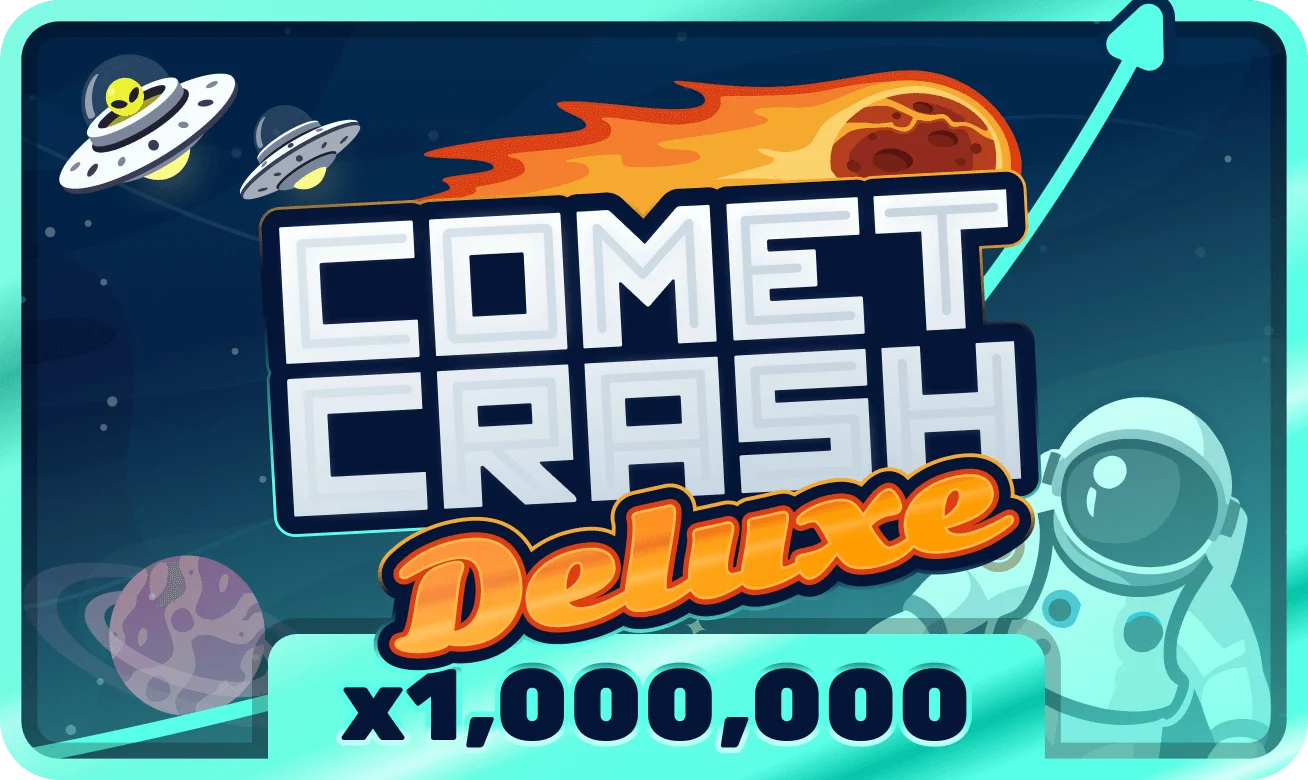 Juego crash deluxe con cometa brillante y efecto futurista